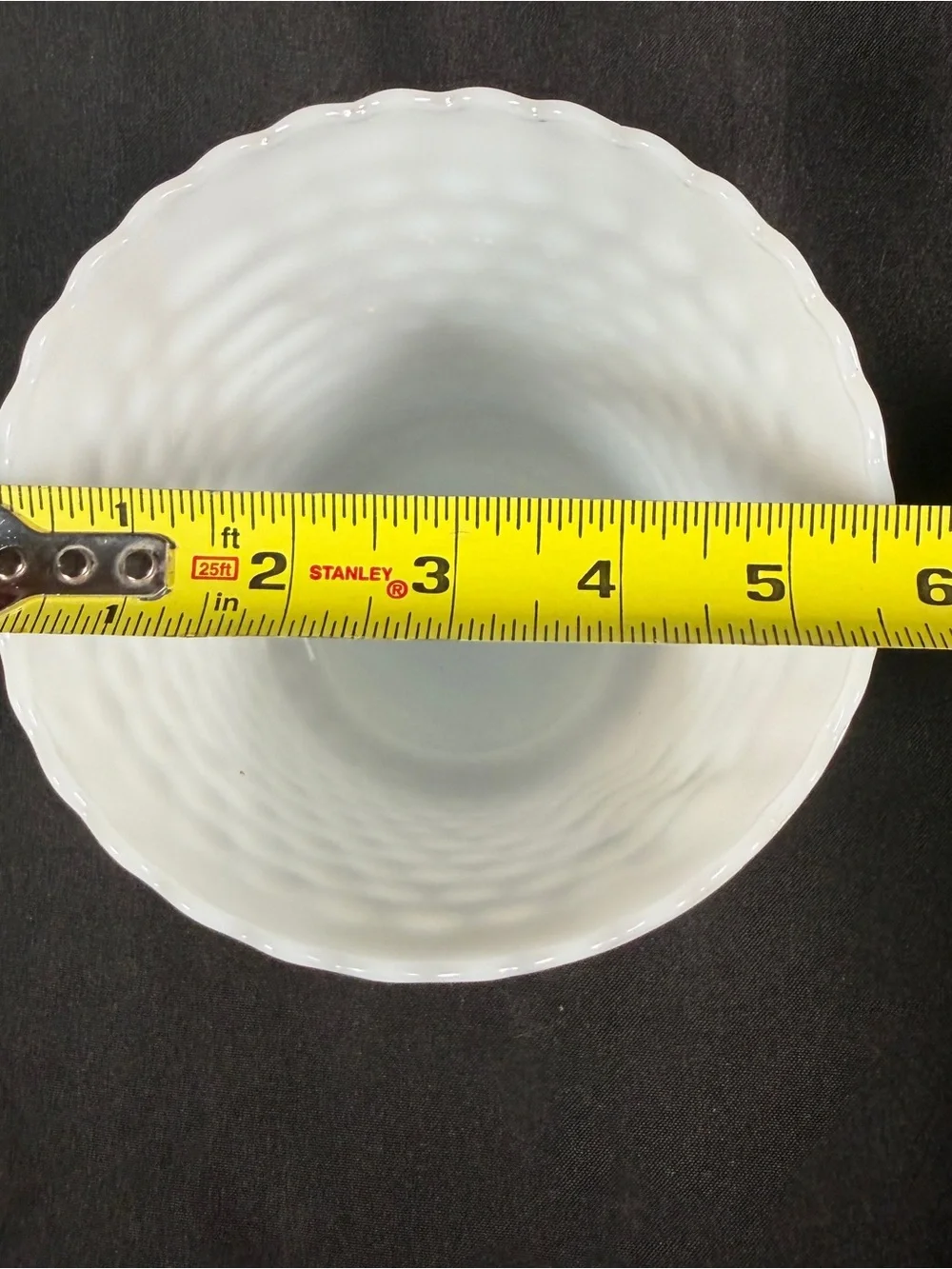 Vintage Fire King Milk Glass Hobnail planter-mid century white flower pot